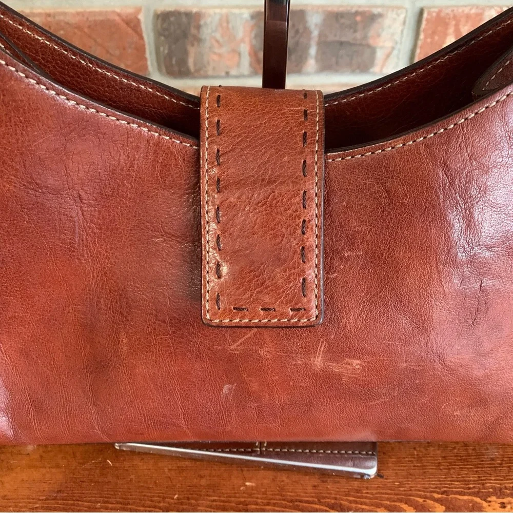 Fossil Sedona li Vintage New Italian Women's Scoop Leather Hobo Shoulder Bag